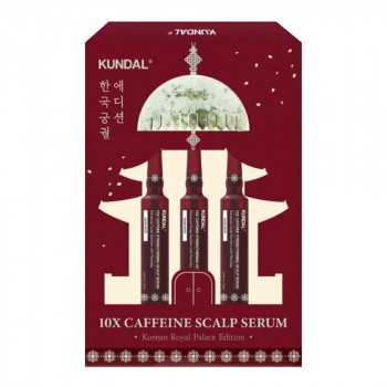KUNDAL Korean Royal Place Edition 10xCaffeine Scalp Serum 10ml*3 + Češalj 