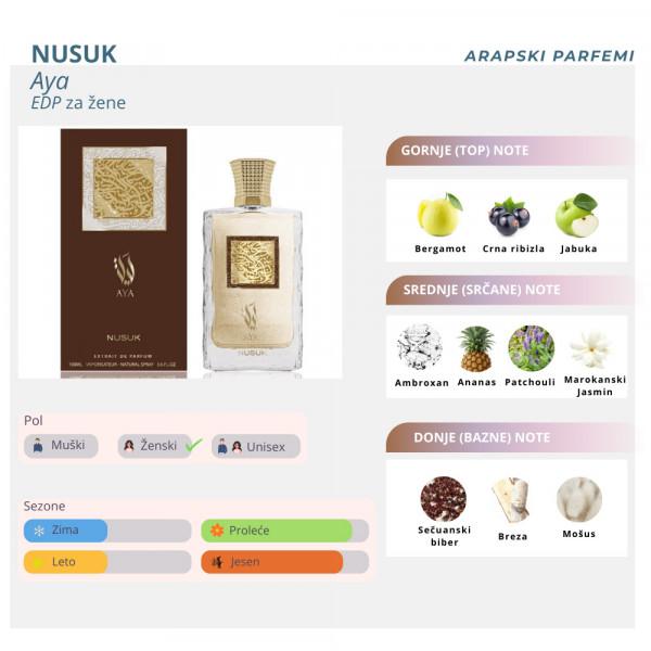 NUSUK Aya edp women 100ml 