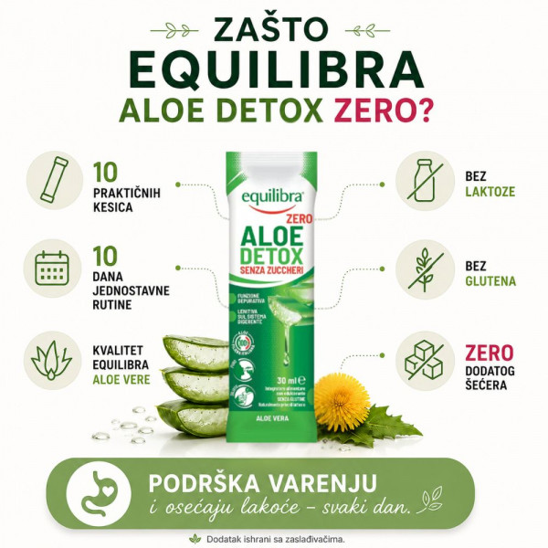 Equilibra Aloe DETOX ZERO 10 Sticks X 30ml 