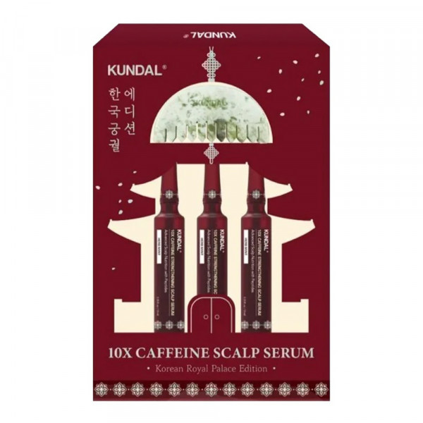KUNDAL Korean Royal Place Edition 10xCaffeine Scalp Serum 10ml*3 + Češalj 