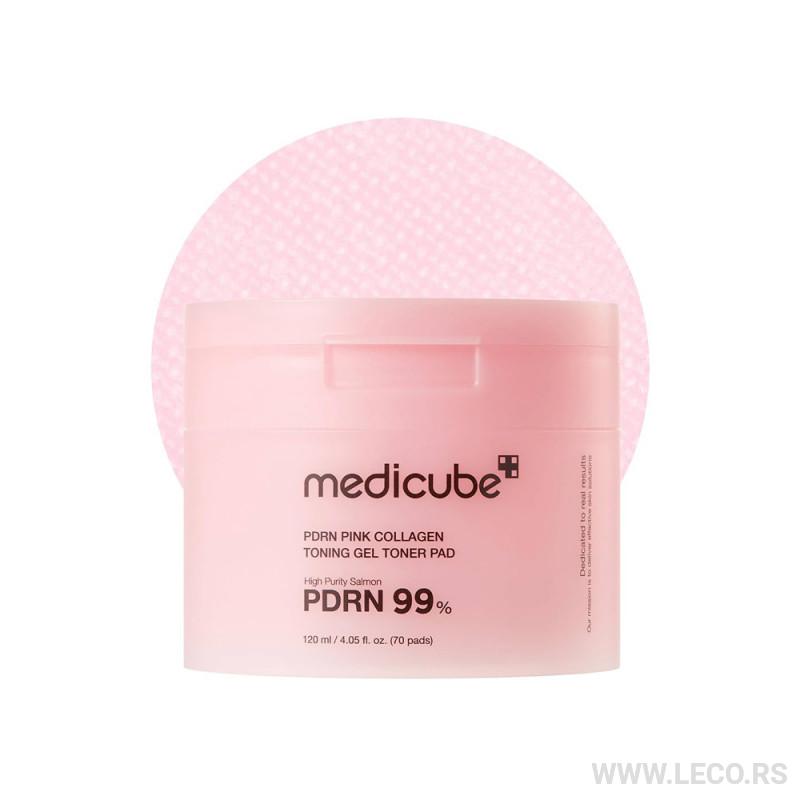 MEDICUBE Pdrn Pink Collagen Toning Gel Toner Pad 120ml / 72 pads