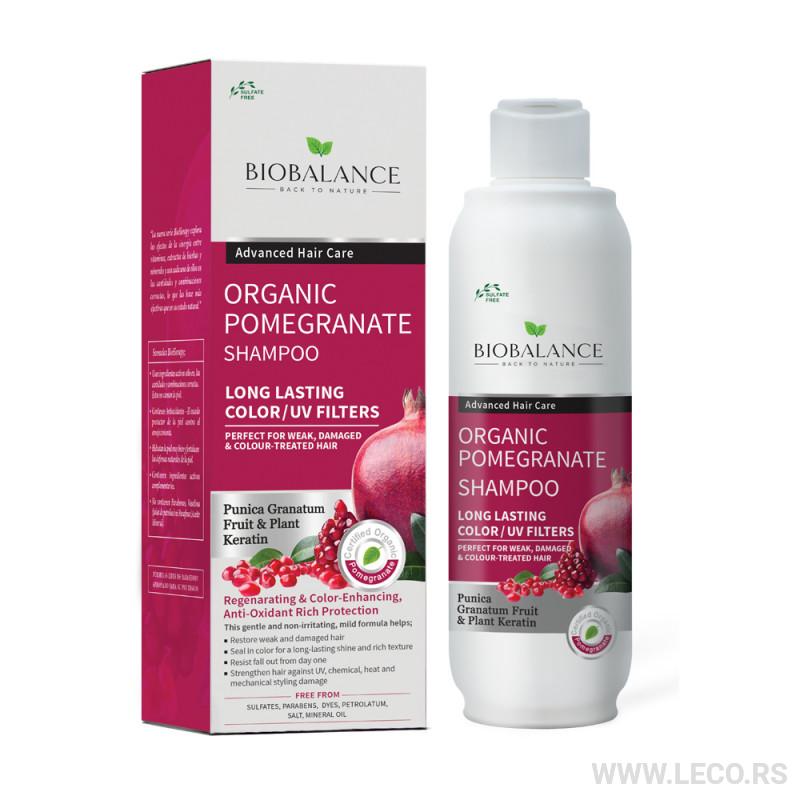 BIOBALANCE Organic Pomegranate Shampoo for Weak Damaged & Colored Hair 330 ml 