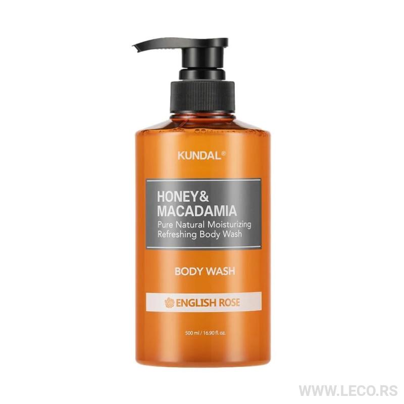 KUNDAL Honey&Macadamia Pure Body Wash 500ml English Rose