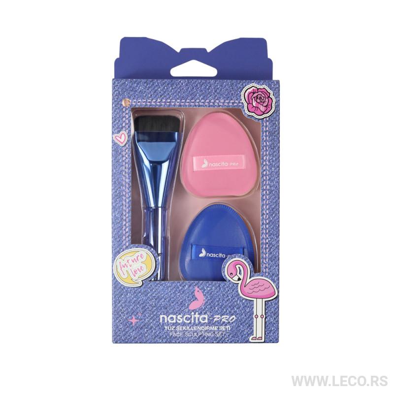 NASCITA set za šminku BRUSHSET160 1 četkica + 2 sunđera 