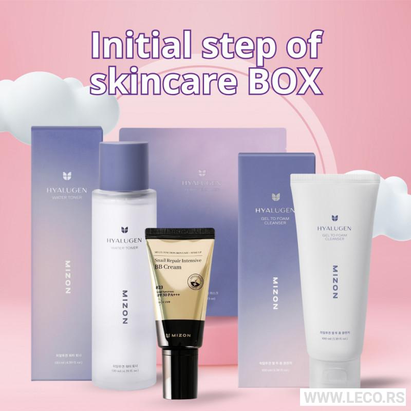 Initial steps of skincare box 