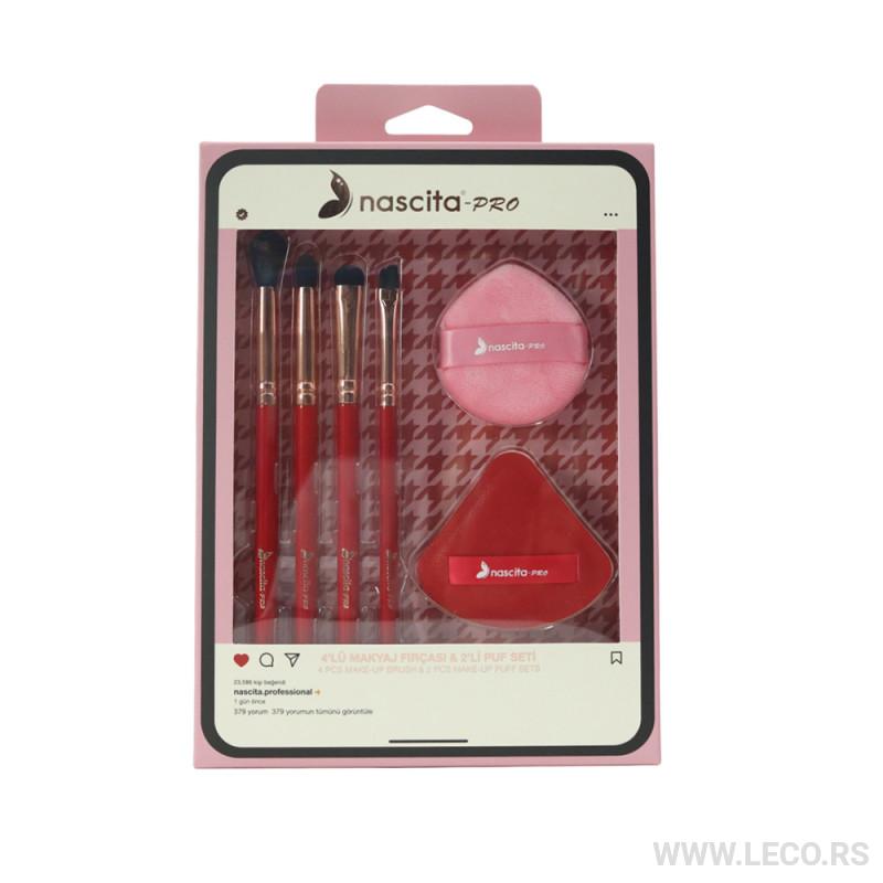 NASCITA set za šminku BRUSHSET164 4 četkica + 2 sunđera 