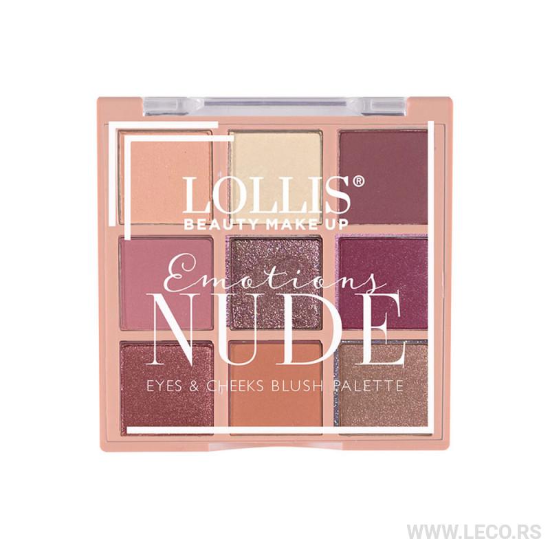 Lollis Emotions Nude Eyes & Cheeks Blush Palette 15gr 