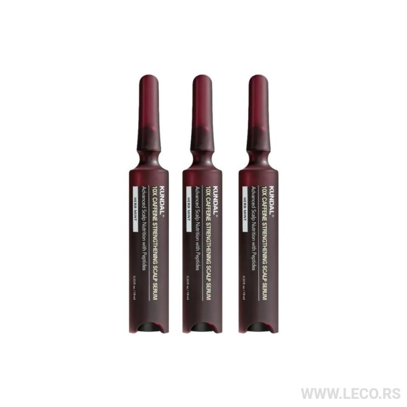 KUNDAL Korean Royal Place Edition 10xCaffeine Scalp Serum 10ml*3 + Češalj 