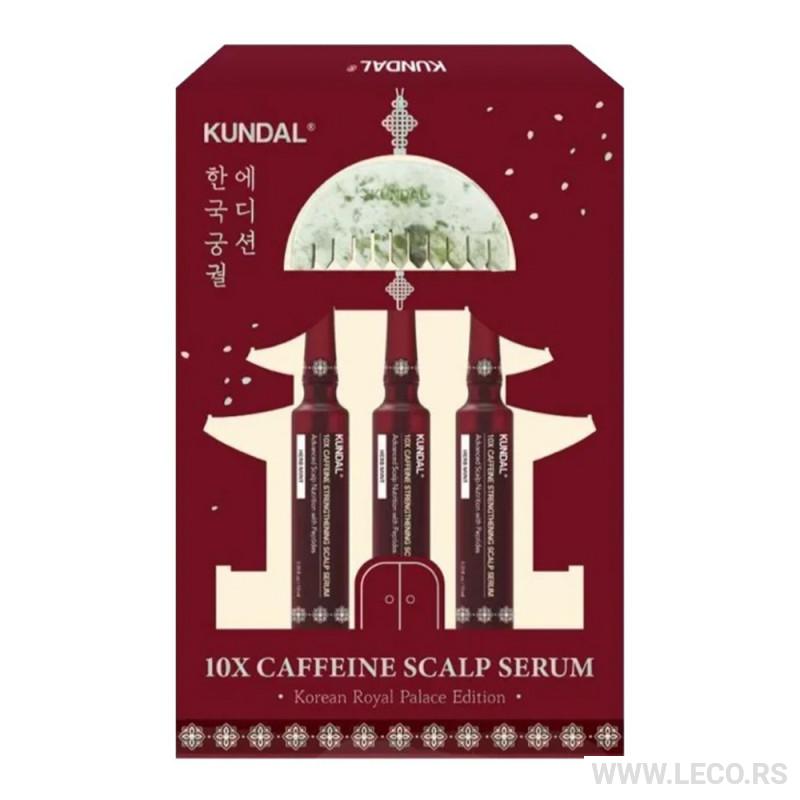 KUNDAL Korean Royal Place Edition 10xCaffeine Scalp Serum 10ml*3 + Češalj 